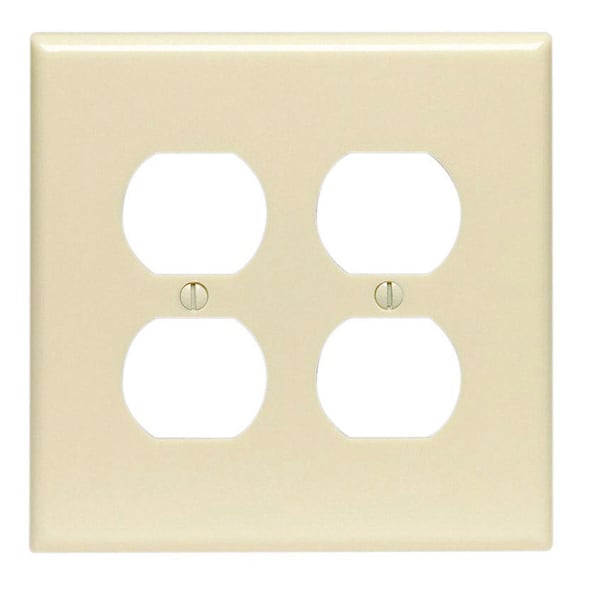 Leviton Leviton Ivory 2 gang Thermoset Plastic Duplex Wall Plate 1 pk 80516-00I - main